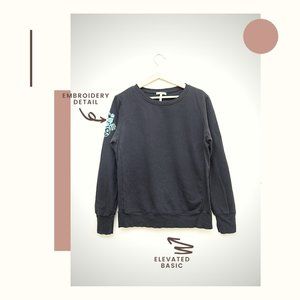 PJ Salvage Black Embroidered Pullover
